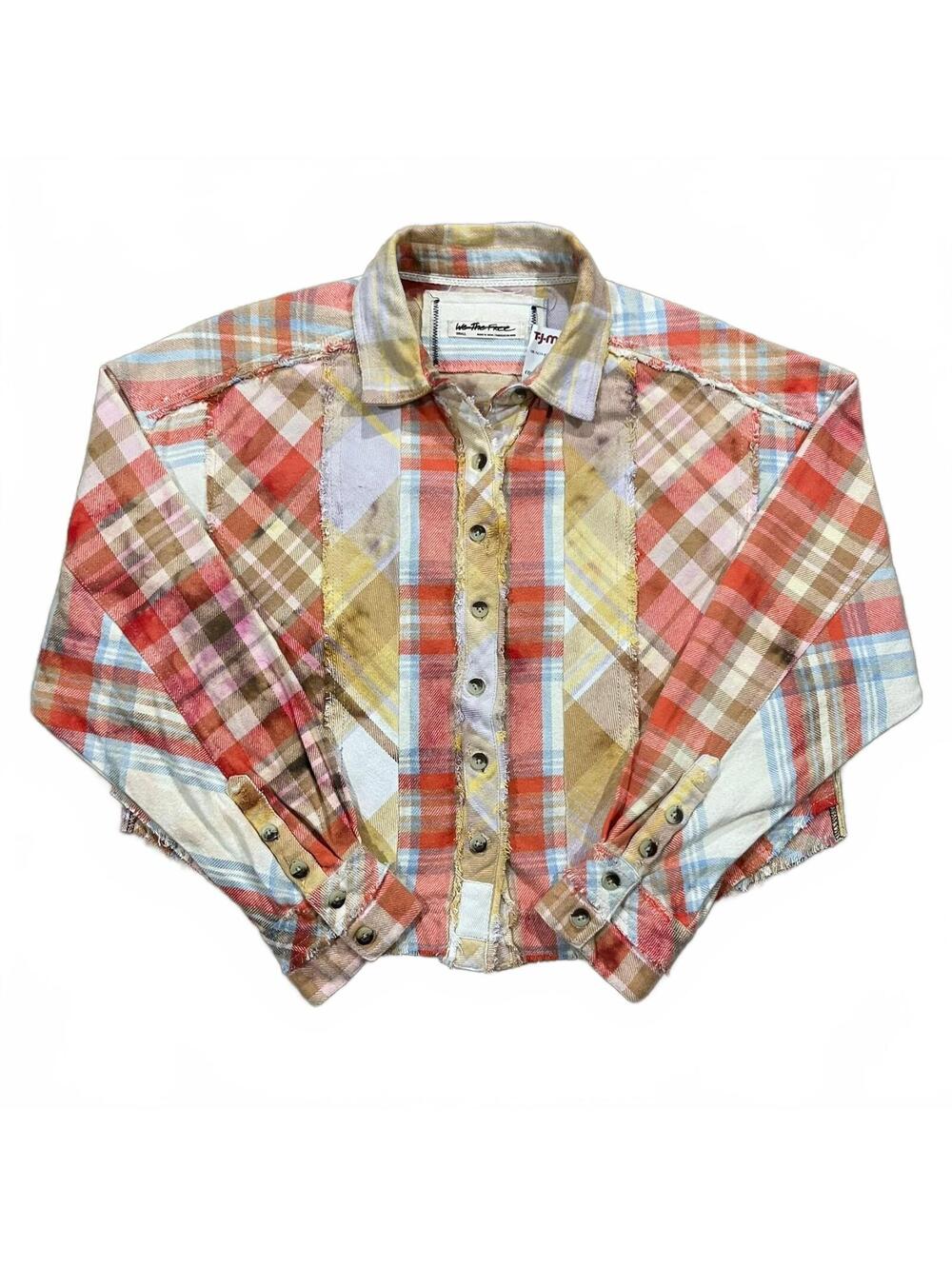 We The Free Forever Plaid Flannel Shirt Distressed Multicolor Size Small NWOT